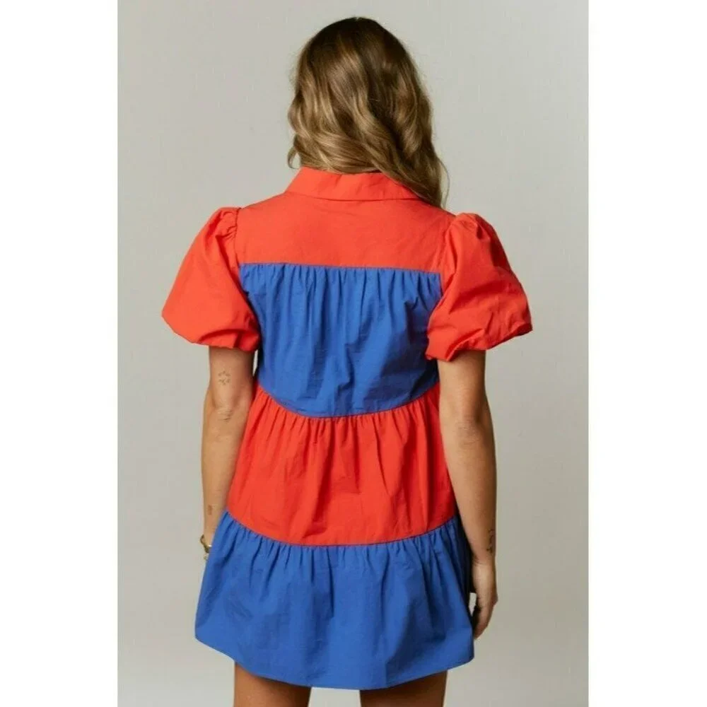 Star Spangled Sparkle Poplin Tiered Dress - Picture 5 of 8